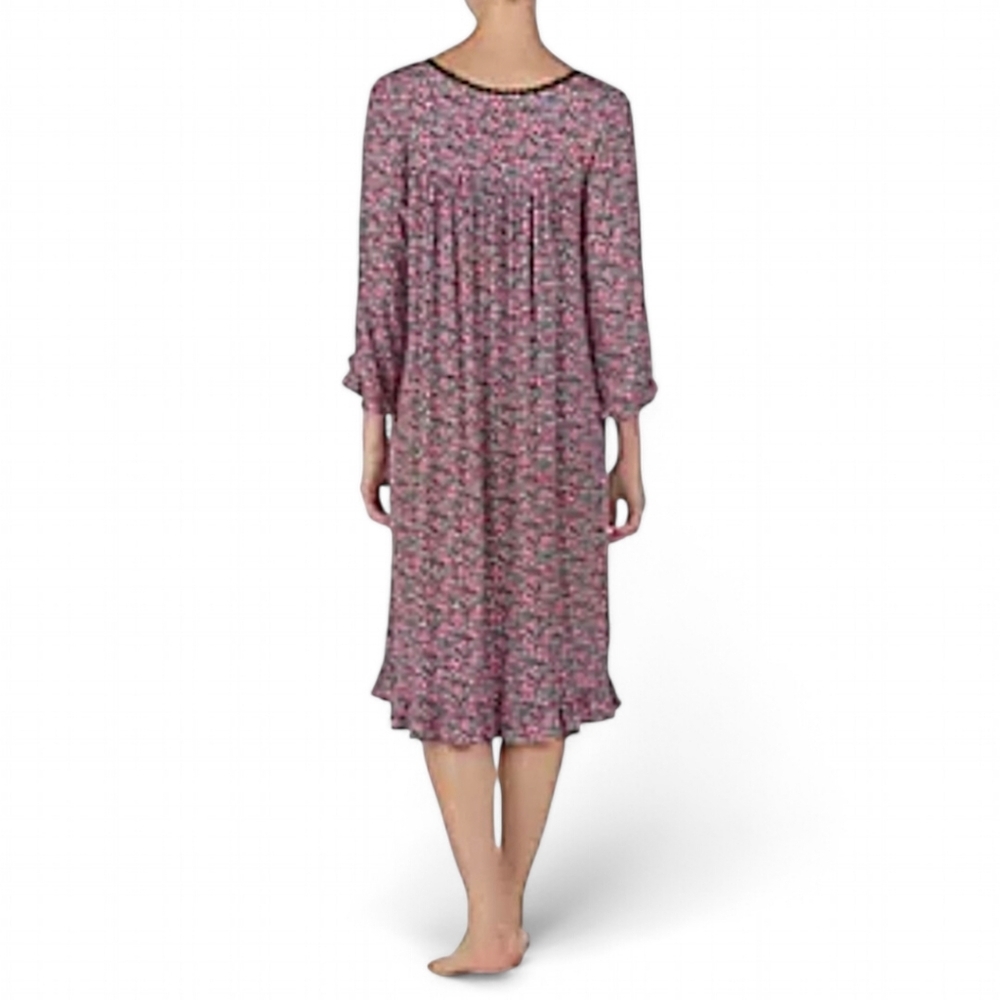 Eileen West SOFT Modal Queen Annes Lace RUFFLED HEM Floral Waltz‎ Nightgown Sz S - Picture 2 of 10